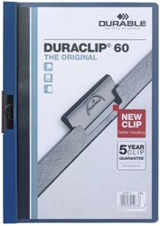 Klemmap Durable Duraclip A4 6mm 60 vellen donkerblauw
