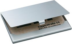 Visitekaarthouder Sigel VZ136 twin  2 vakken à 15 kaarten 91x58mm aluminium mat zilver