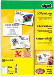 Visitekaart Sigel 85x55mm blanco 190gr wit