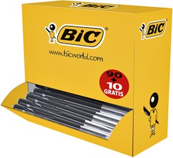 Balpen Bic M10 medium zwart doos à 90+10 gratis