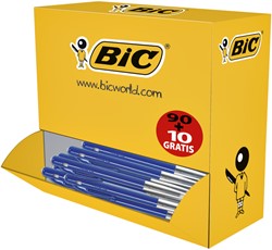 Balpen Bic M10 medium blauw doos 90+10 gratis